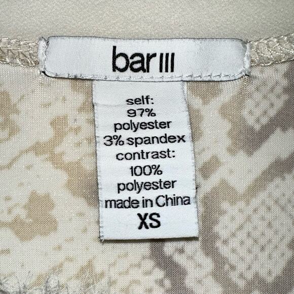 Bar III Metallic Gold Snakeskin Short Sleeve Crop Top Size XS - Picture 5 of 9